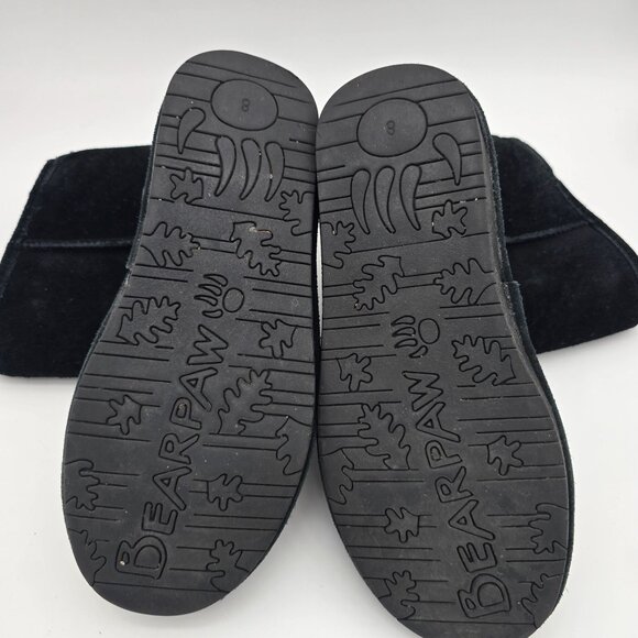 Bearpaw Emma Short Black Suede & Sheepskin Boots Womens Size 8 - Picture 8 of 9